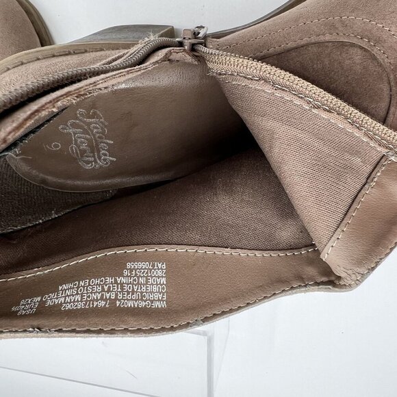 Faded Glory Women 9 Brown Fringe Faux Suede Zip Heel Ankle Boots Western Cowgirl - Picture 13 of 16